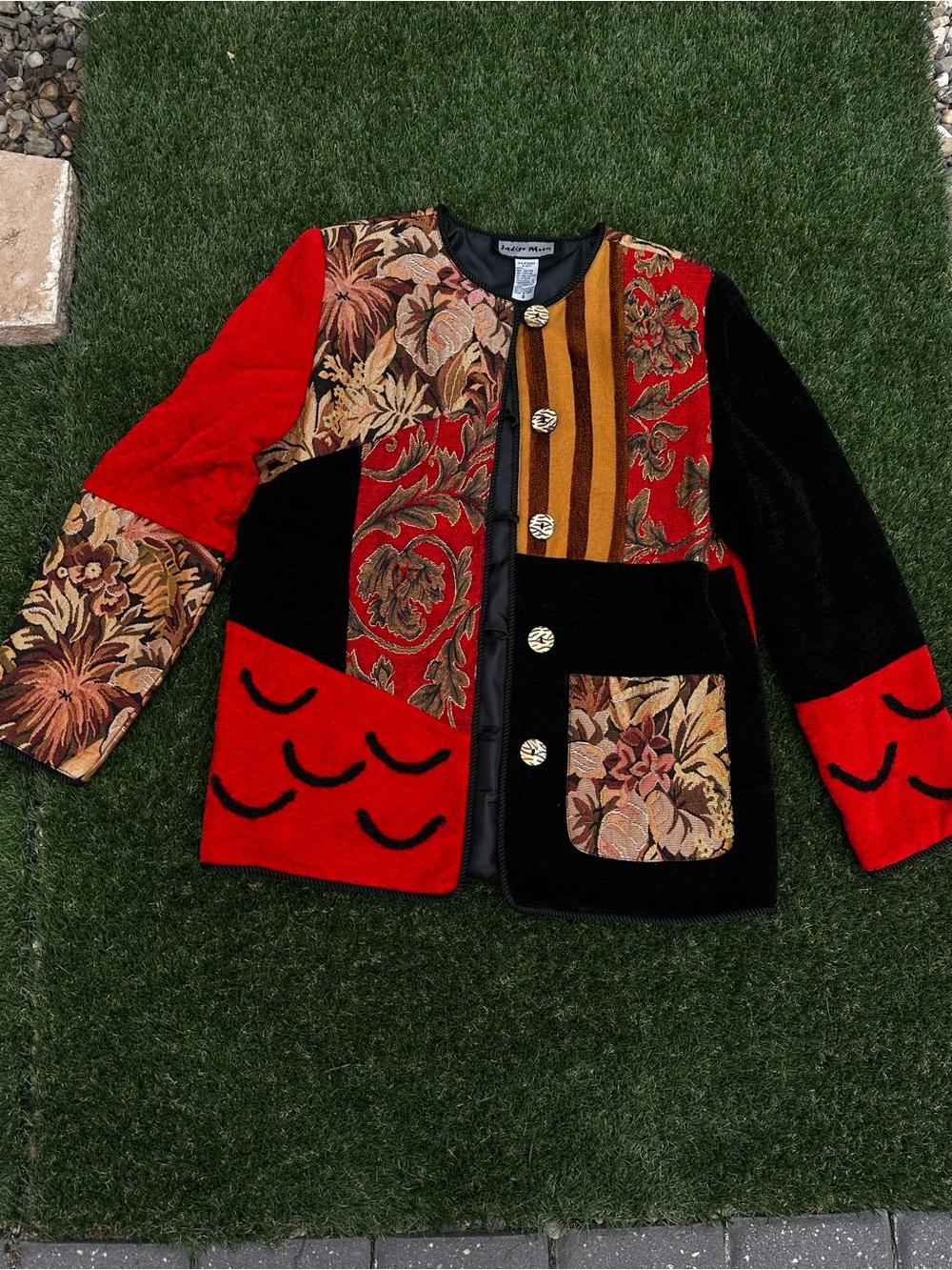Vintage Indie Moon Patchwork Tapestry Jacket ❤️🖤